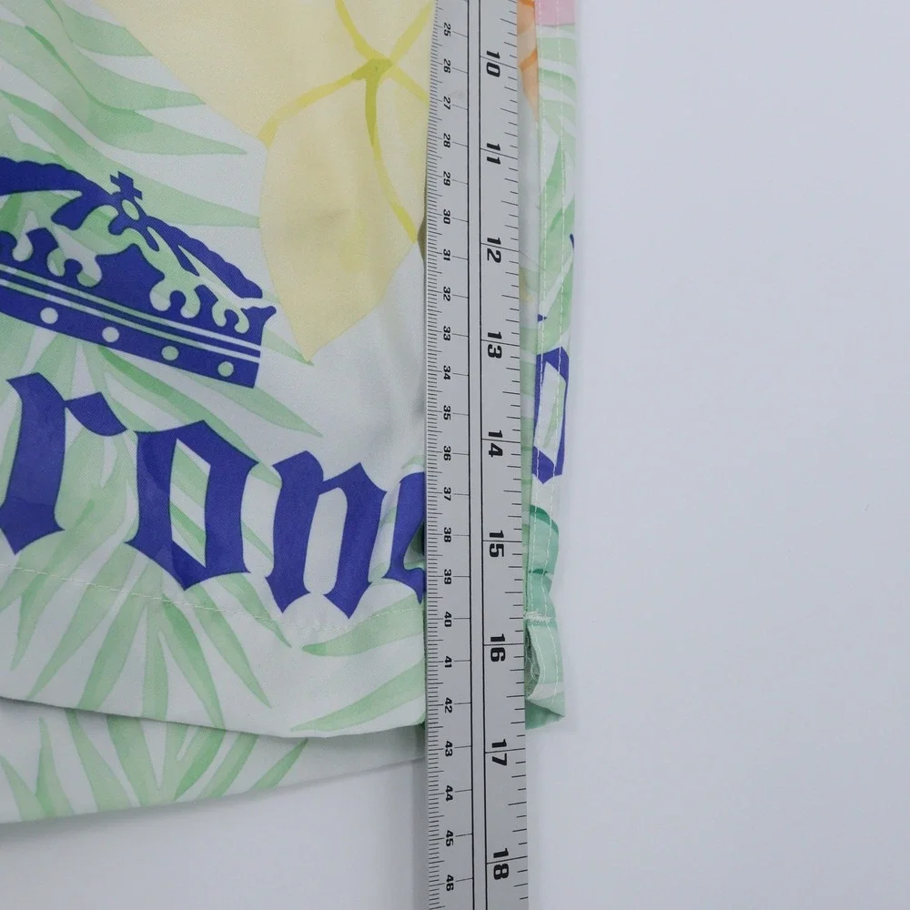 Corona Extra Mens Swim Trunks White Tropical Floral Logo Board Shorts XL